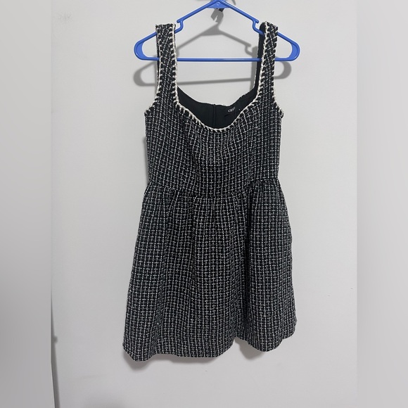 CIDER Tweed U-Neckline Solid Mini Dress - Picture 2 of 8